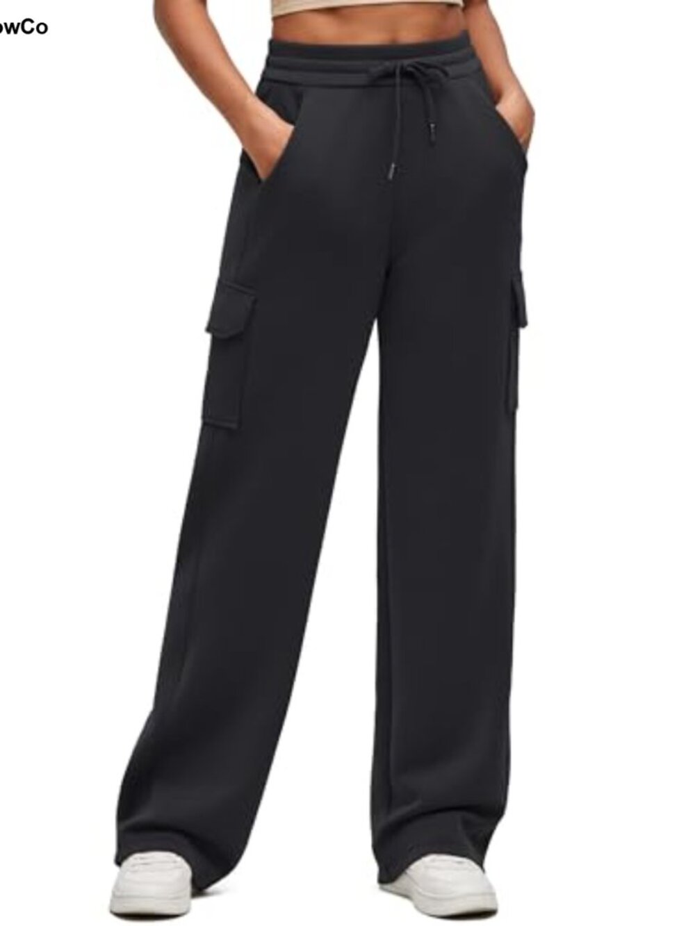 Smoofit Modal Soft Wide Leg Cargo Sweatpants Drawstring Pockets